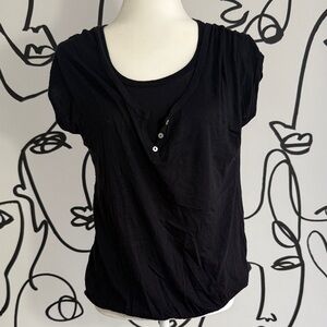 Splendid Black Layered Scoop Neck Camisole
